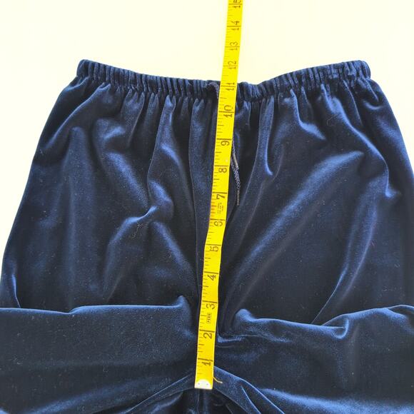 VTG SWAT Velvet Wide Leg Lounge Pants Women's Med Royal Blue Made In USA - Picture 5 of 7